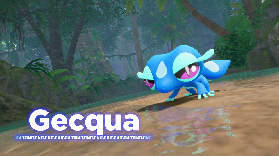 Gecqua shown in an official Pokémon Winds and Pokémon Waves first-look screenshot
